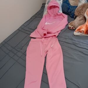 Pink Hoodie and Sweatpants Set